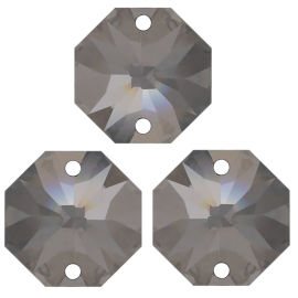Kristall Oktagon 14mm 2 Loch Crystal GS 30%PbO VE62