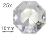 Antik Kristall Oktagon 18mm 4 Loch -M- VE 25