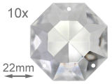 L&uuml;ster Kristall &quot;Oktagon&quot; 22mm 3 Loch - M - VE 10