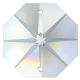 6cm Kette ~ 3x "Oktagon Stern" 14mm Crystal 30%PbO Klammern 9mm Messing