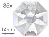 Kristall "Oktagon Lilly" 14mm 2 Loch Crystal K9 VE35