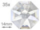 Kristall "Oktagon Lilly" 14mm 2 Loch Crystal K9 VE35