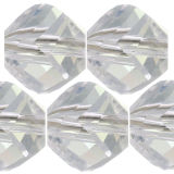 Kristallperle Twist &Oslash; 8mm Crystal ~ Klar VE 52
