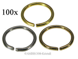 100x Kristall Verbinder 'Biege Ring' 8mm Chrom ~ Kronleuchter Lüster 