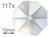 Kristall Oktagon Stern 10mm 2 Loch Crystal K9 VE117