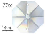 Kristall Oktagon Stern 14mm 2 Loch Crystal K9 VE70