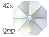 Kristall Oktagon Stern 18mm 2 Loch Crystal K9 VE42