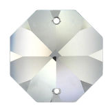 Kristall Oktagon 12mm 2 Loch Crystal 30%PbO VE54