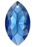 Kristall Oval 38mm Saphir ~ Blau K9