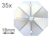 Kristall Oktagon Stern 18mm 4-Loch Crystal K9 VE35