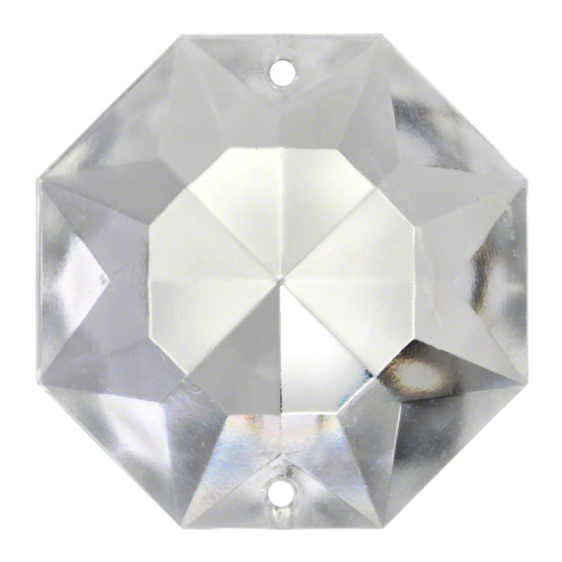 50 Stück Kristalle 14mm Glas Octagon 2 Loch für Ketten Dekoration Lüster Koppe 