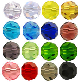 Kristall Perle Rund Ø 4,6,8mm 16 Farben
