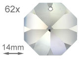 Kristall Oktagon 14mm 1-Loch Crystal 30%PbO VE62