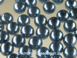 Runde Glas Perle / Wachs&uuml;berzug &Oslash; 6mm Dunkelblau VE 50 St&uuml;ck