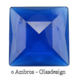 Facetten/Cabochon Kristall Steine 4eck 25*25mm Saphier ( Blau ) VE 6