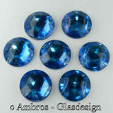 Aufn&auml;h Kristalle Rautenrose &Oslash; 7mm Blau / Sim...