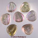 Druck Glas Perle Nugget &Oslash; 17mm Crystal / Lt.Corpum VE 13