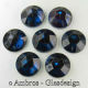 Aufn&auml;h Kristalle Rautenrose &Oslash; 15mm Da.Saphier ( Dunkel Blau ) / CAL VE 12