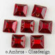 Aufnäh Kristalle Qadrat 8mm Rubin Rot / Sim VE 12