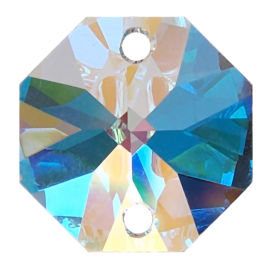 Kristall Oktagon 14mm 2-loch Crystal AB 30%PbO VE20