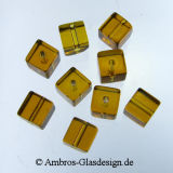 Glasschliffperle Würfel 6mm Topaz ~ Gelb VE 100
