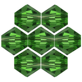 Kristallperle Bicone Ø 4mm Smaragd ~ Grün VE100