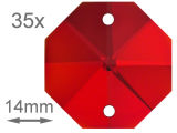 Kristall Oktagon 14mm Rubin Rot K9 VE35