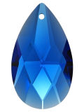 Kristall Salzburger Mandel 38mm Saphir ~ Blau K9